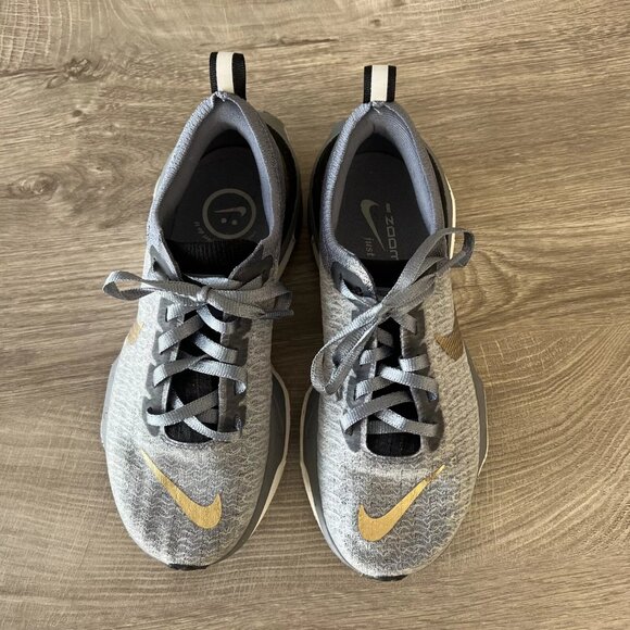 Nike ZoomX Invincible 3 Ashen Slate Metallic Gold Shoes DR2660-400 Womens Size 7 - Picture 1 of 10